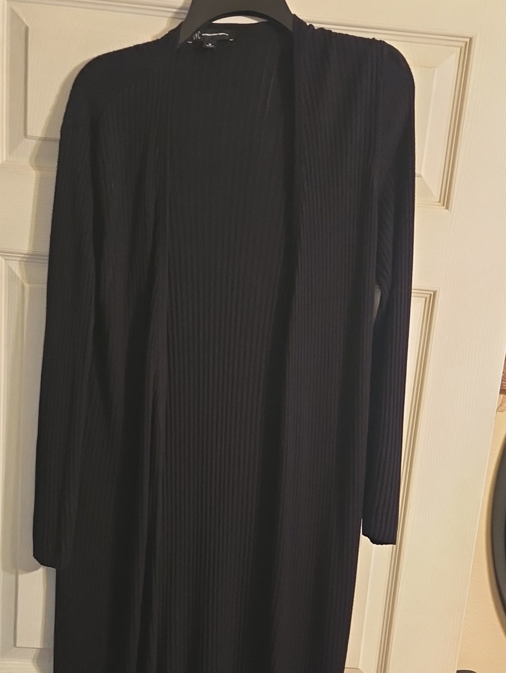 INC International Concepts Black Ribbed Long Sleeve Dress